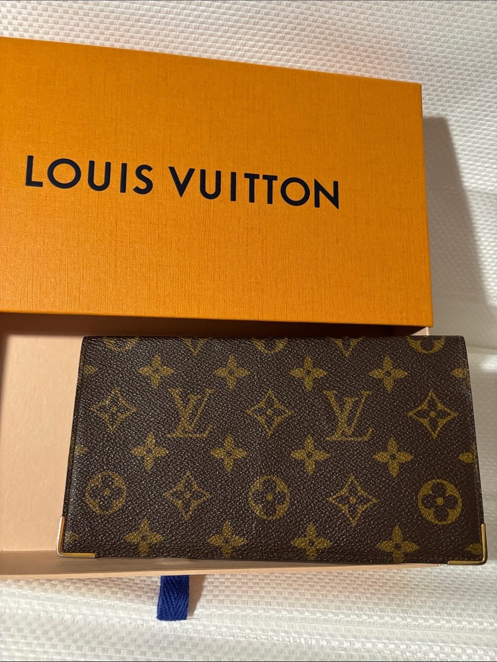 Louis Vuitton Monogram Canvas Card Holder in Dark Brown with Gold Accents